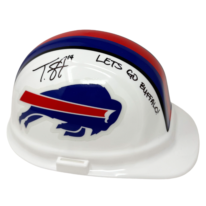 Tyrell Shavers Signed Buffalo Bills Hard Hat with "Lets Go Buffalo"