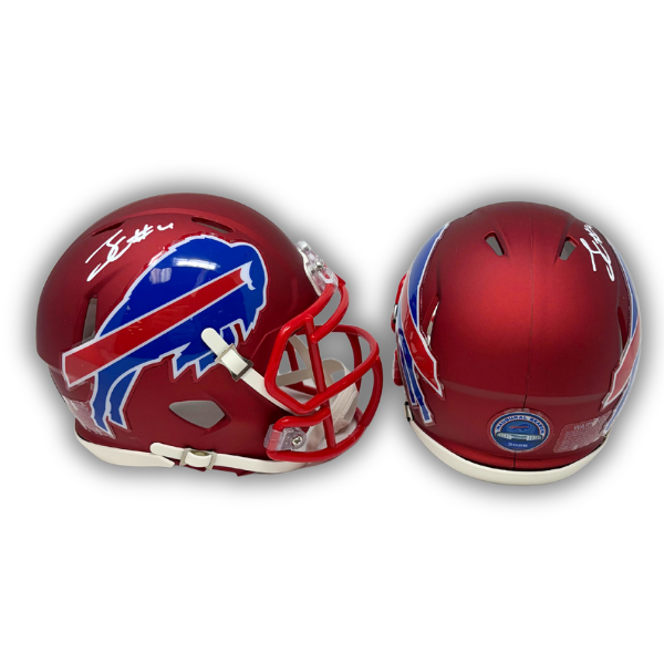 James Cook Signed TSE Exclusive Riddell Inaugural Buffalo Bills Red Speed Mini Helmet