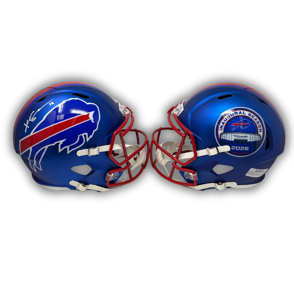 Khalil Shakir Signed TSE Exclusive Riddell Inaugural Buffalo Bills Full Size Blue Speed Replica Helmet