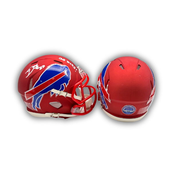 Dee Alford Signed TSE Exclusive Riddell Inaugural Buffalo Bills Red Speed Mini Helmet with "Go Bills"