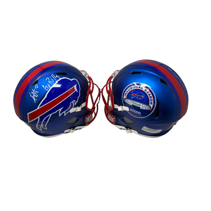 Keon Coleman Signed TSE Exclusive Riddell Inaugural Buffalo Bills Full Size Blue Speed Replica Helmet with "Go Bills"