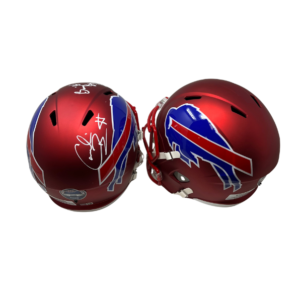 Cornelius Bennett Signed TSE Exclusive Riddell Inaugural Buffalo Bills Full Size Red Speed Replica Helmet with "Built By Legends!"