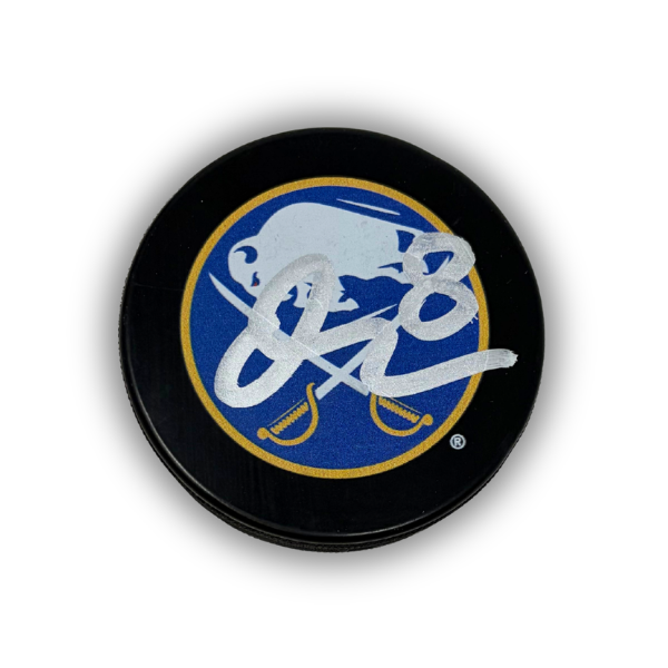 Olen Zellweger Signed Buffalo Sabres Large Logo Hockey Puck
