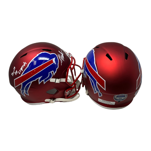 Steve Tasker Signed TSE Exclusive Riddell Inaugural Buffalo Bills Full Size Red Speed Replica Helmet with "Built By Legends"