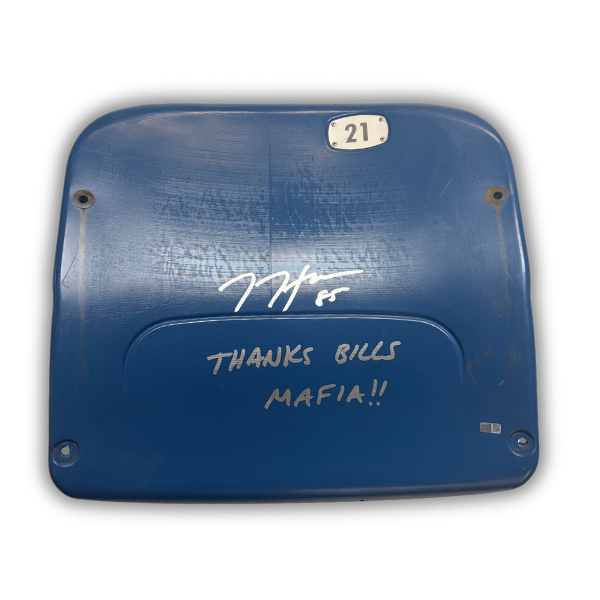 Jackson Hawes Autographed Authentic Highmark Stadium Blue Seatback