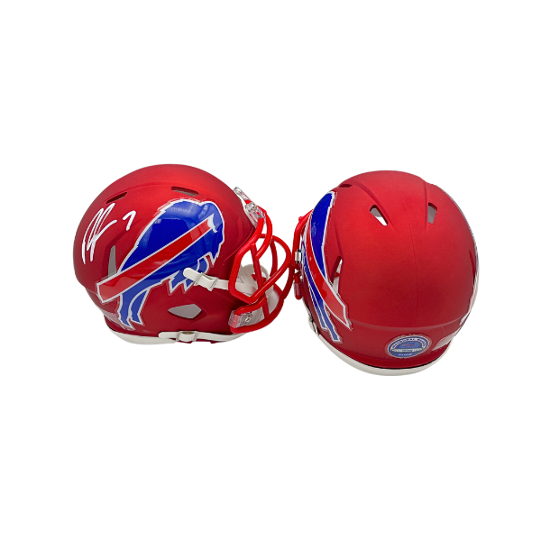 Ray Davis Signed TSE Exclusive Riddell Inaugural Buffalo Bills Red Speed Mini Helmet