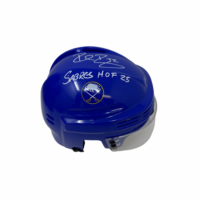 Rob Ray Signed Buffalo Sabres Blue Mini Helmet with "Sabres HOF 25"