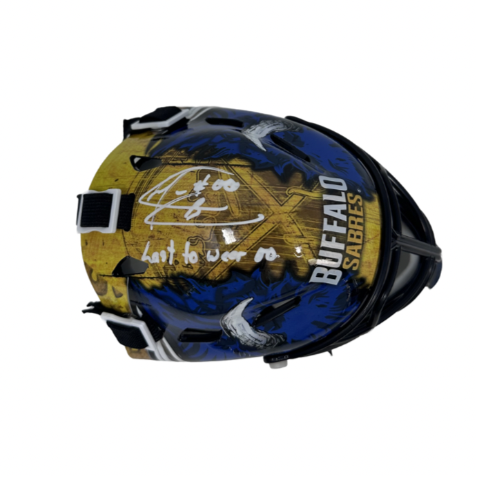 Martin Biron Signed Buffalo Sabres Mini Goalie Mask with "Last to Wear '00"