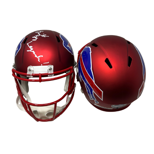 Cornelius Bennett Signed TSE Exclusive Riddell Inaugural Buffalo Bills Full Size Red Speed Replica Helmet with "Built By Legends!"