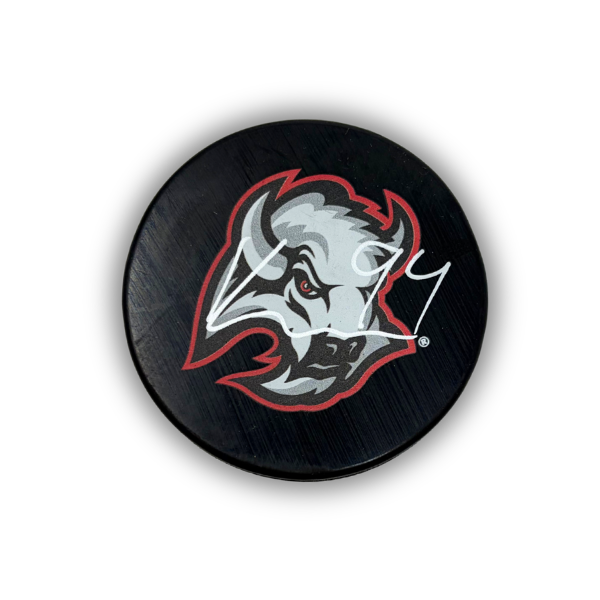 Konsta Helenius Signed Buffalo Sabres Large Goathead Logo Hockey Puck