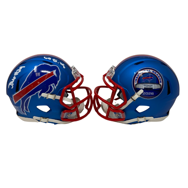 Jalon Kilgore Signed TSE Exclusive Riddell Inaugural Buffalo Bills Blue Speed Mini Helmet with "Go Bills"