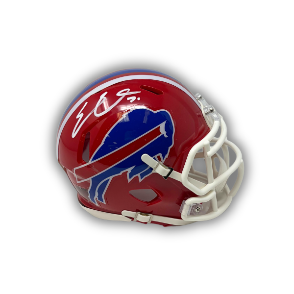Eric Wood Signed Buffalo Bills Red Throwback Speed Mini Helmet