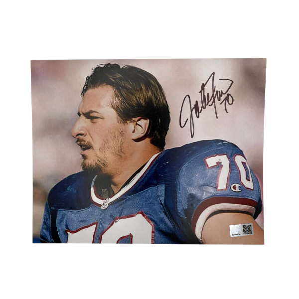 John Fina Signed Close Up No Helmet Photo