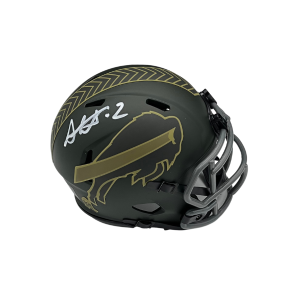 Steve Christie Signed Buffalo Bills 2025 Salute to Service Speed Mini Helmet