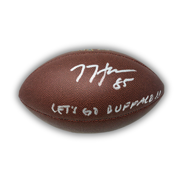 Jackson Hawes Signed Wilson Replica Football with "Let's Go Buffalo"