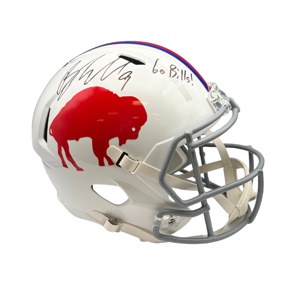 Bradley Chubb Signed Buffalo Bills Full Size Standing Buffalo Speed Replica Helmet with "Go Bills"