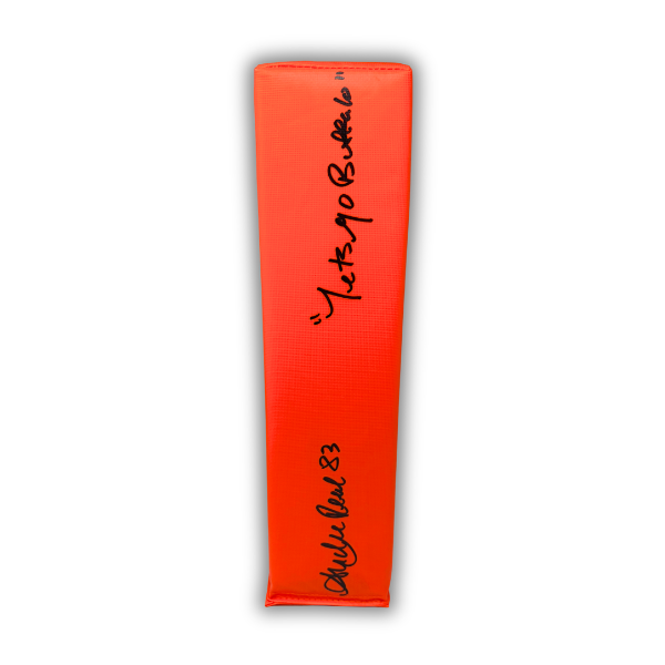 Andre Reed Signed Replica End Zone Pylon with "Let's Go Buffalo"