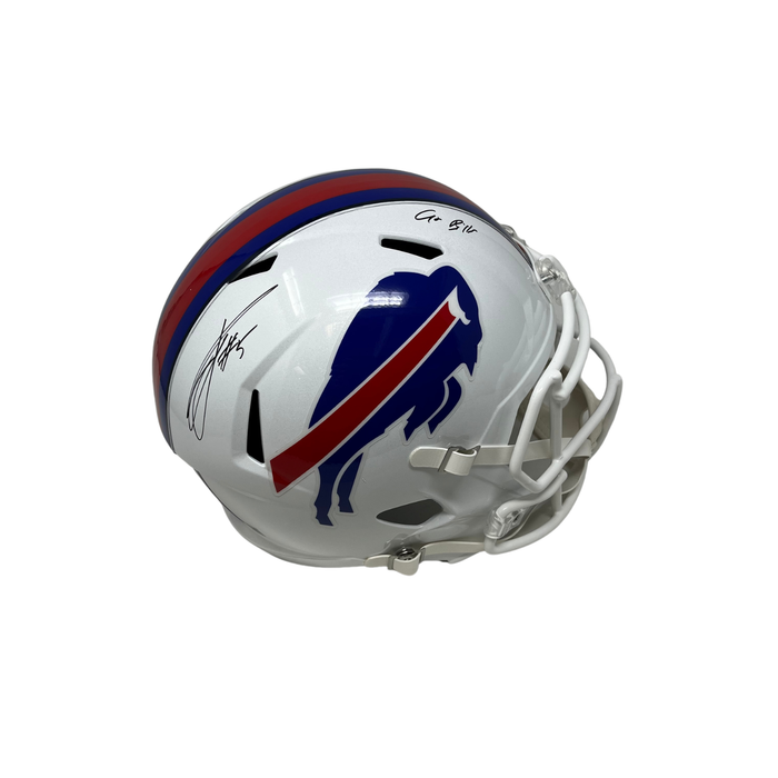 Joshua Palmer Signed Buffalo Bills Full Size 2021 Speed Replica Helmet with "Go Bills"