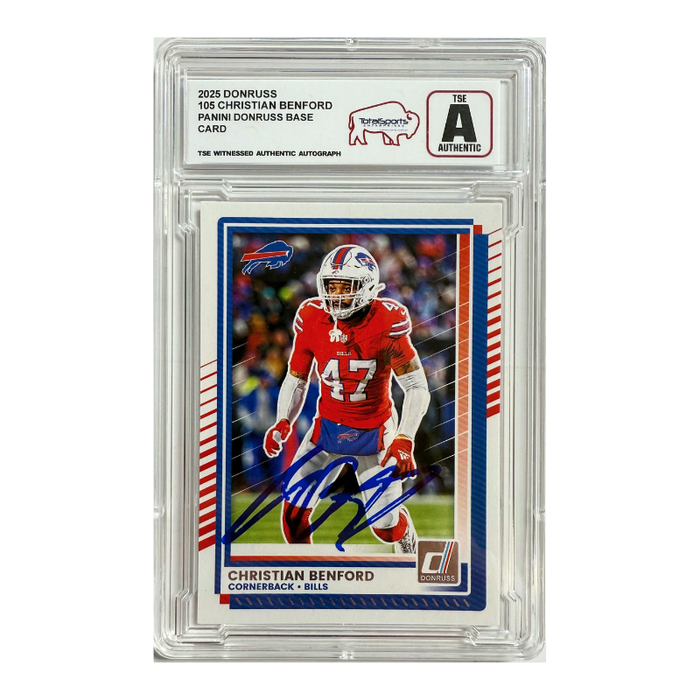 TSE Slabbed: Christian Benford Signed Panini Donruss Base Card