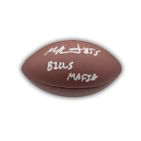 Michael Hoecht Signed Wilson Replica Football with "Bills Mafia"