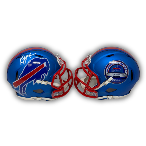 DJ Moore Signed TSE Exclusive Riddell Inaugural Buffalo Bills Blue Speed Mini Helmet