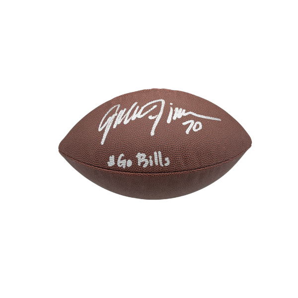 John Fina Signed Wilson Replica Football "Go Bills"