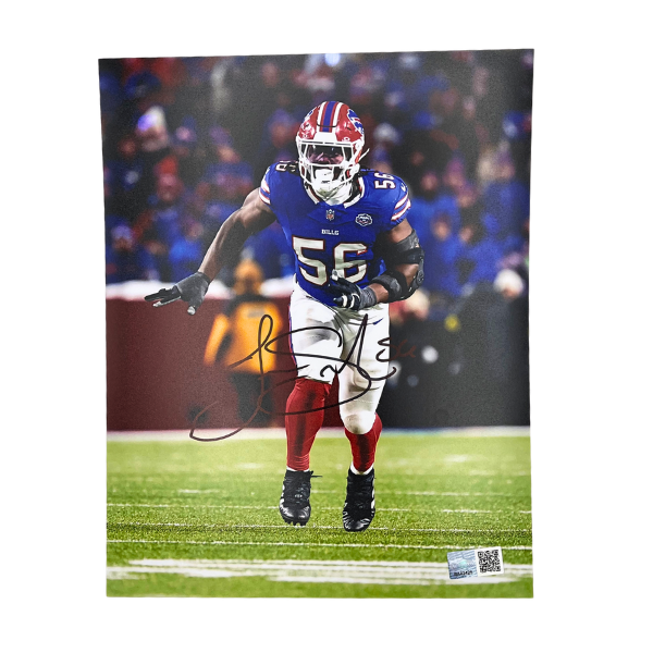 Javon Solomon Signed Running in Blue Photo