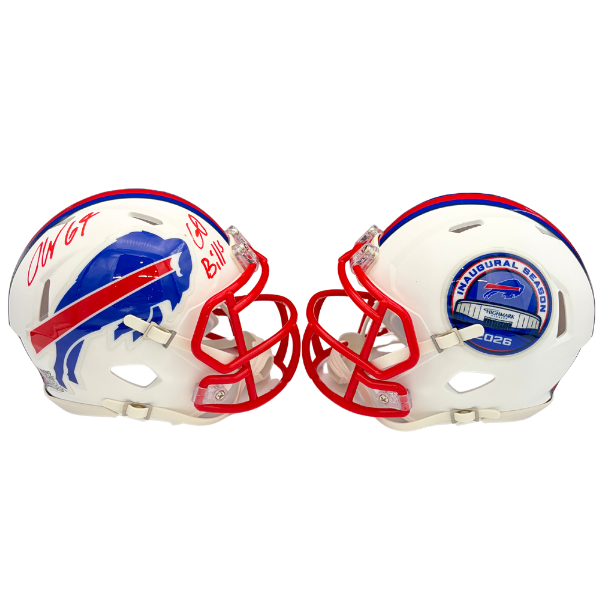 O'Cyrus Torrence Signed TSE Exclusive Riddell Inaugural Buffalo Bills White Speed Mini Helmet with "Go Bills"
