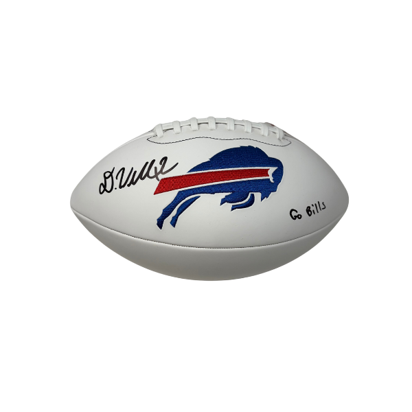 Dorian Williams Signed Buffalo Bills White Logo Football with "Go Bills"