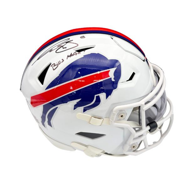 Terrel Bernard Signed Buffalo Bills 2021 Speed MIDI Flex Helmet with "Bills Mafia"