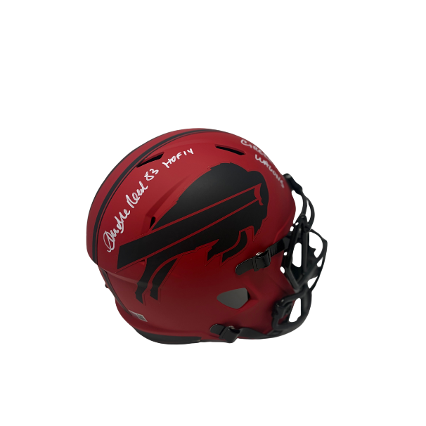 Andre Reed Signed Buffalo Bills Full Size RAVE Speed Replica Helmet with "HOF 14" and "Circle the Wagons"
