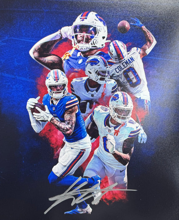 Keon Coleman Signed Color Burst Collage 8x10 Photo