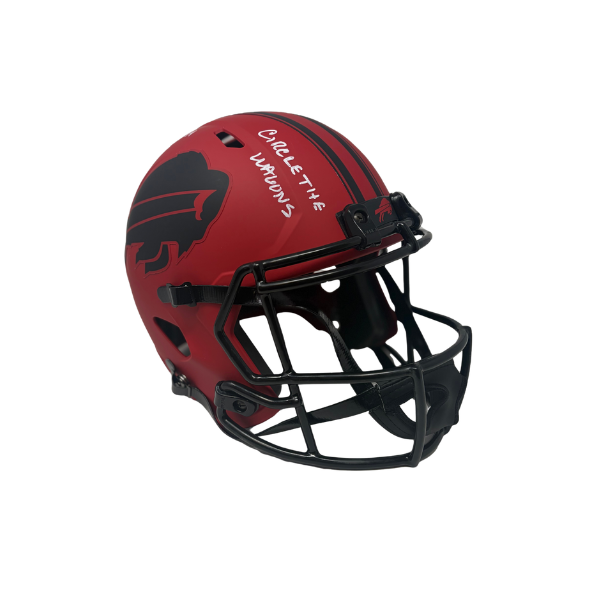 Andre Reed Signed Buffalo Bills Full Size RAVE Speed Replica Helmet with "HOF 14" and "Circle the Wagons"