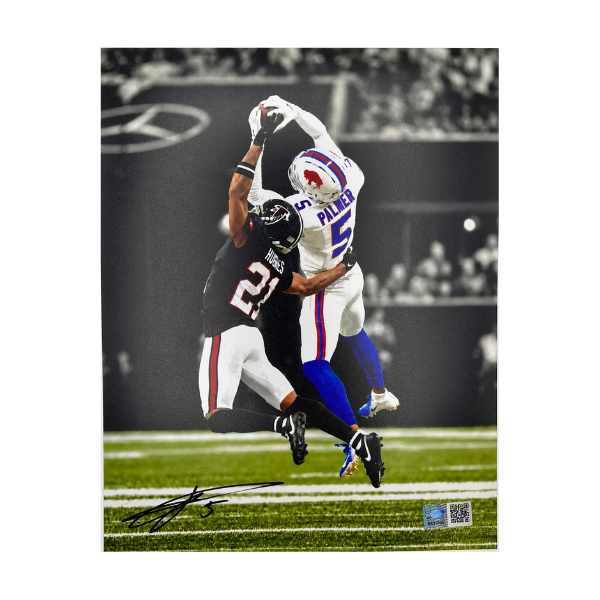 Joshua Palmer Signed Jumping Contested Catch vs Atlanta Photo