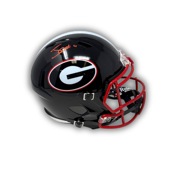 James Cook Signed University of Georgia Full Size Black Speed Replica Helmet