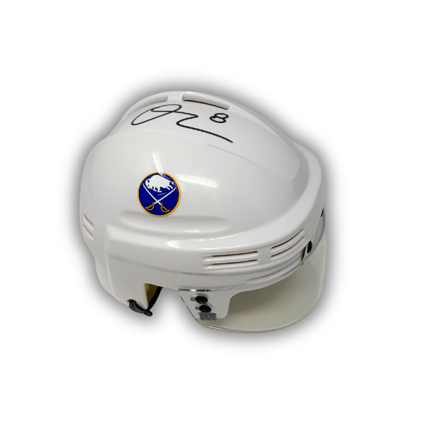 Olen Zellweger Signed Buffalo Sabres White Hockey Mini Helmet