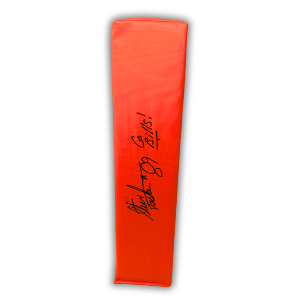 Steve Tasker Signed Replica End Zone Pylon with "Go Bills"