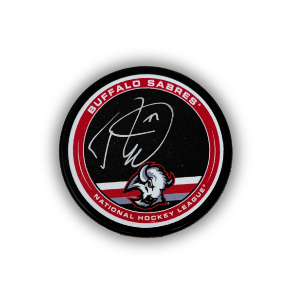 Ryan McLeod Signed Buffalo Sabres Outer Ring Goathead Puck