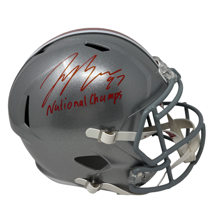 Joey Bosa Signed Ohio State Full Size Speed Replica Helmet with "National Champs"