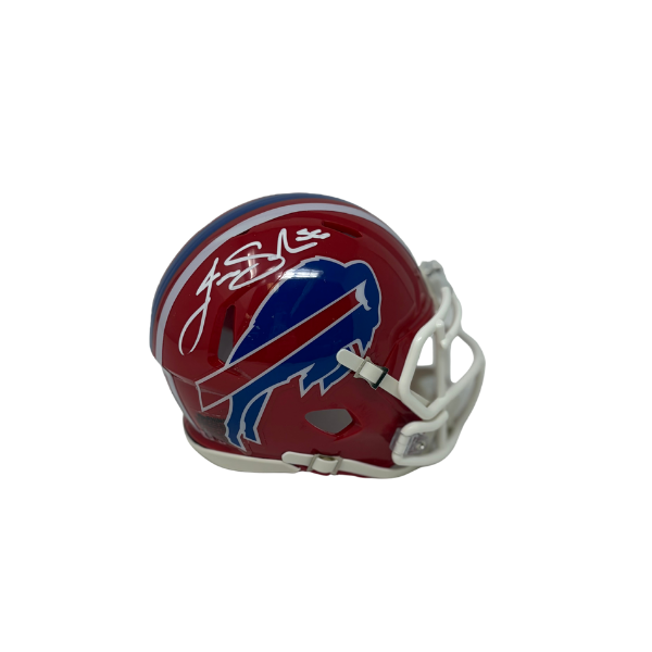 Javon Solomon Signed Buffalo Bills Red Throwback Speed Mini Helmet