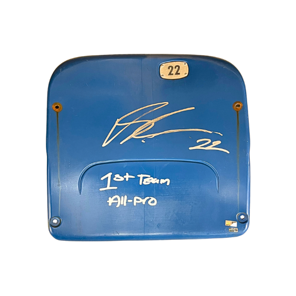 Ray Davis Autographed Authentic Highmark Stadium Blue Seatback with "1st Team All-Pro"