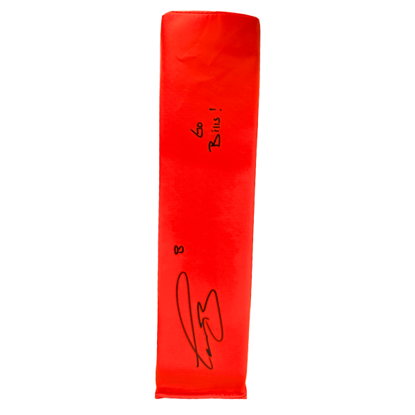 Terrel Bernard Signed Replica End Zone Pylon with "Go Bills"