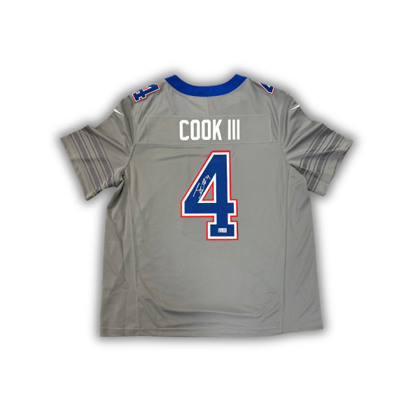 James Cook Signed Buffalo Bills Nike 2026 Nickel City Alternate Stitched Jersey