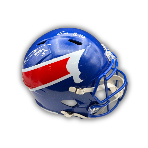 Joshua Palmer Signed Buffalo Bills Full Size Nickel City Alternate Speed Replica Helmet with "Go Bills"