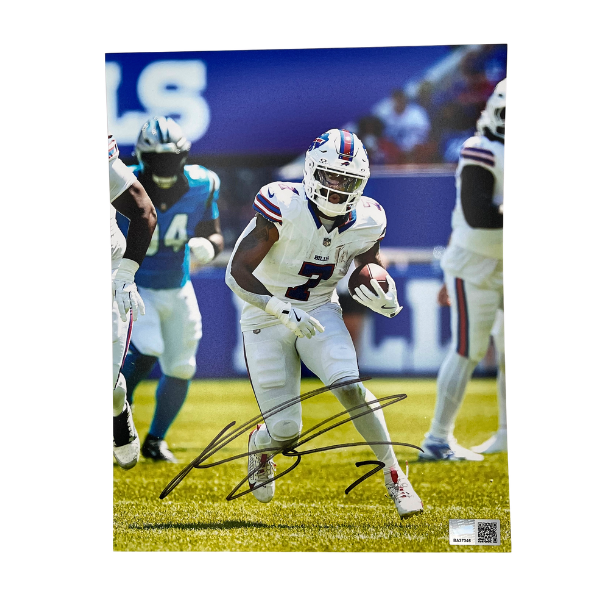 Ray Davis Signed Running in White Photo