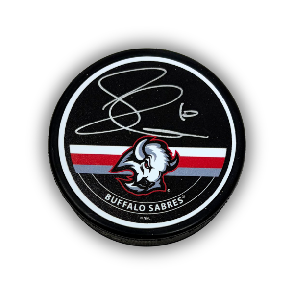 Sam Carrick Signed Buffalo Sabres Autograph Goathead Ring Hockey Puck