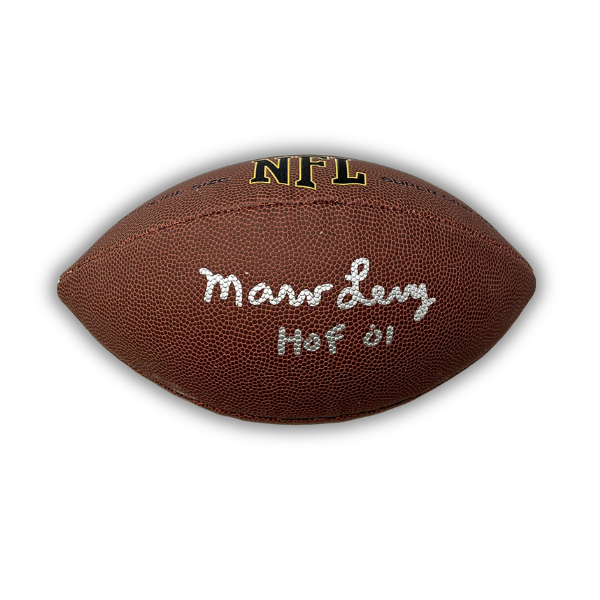 Marv Levy and Thurman Thomas Dual Signed Wrong Panel Wilson Replica Football