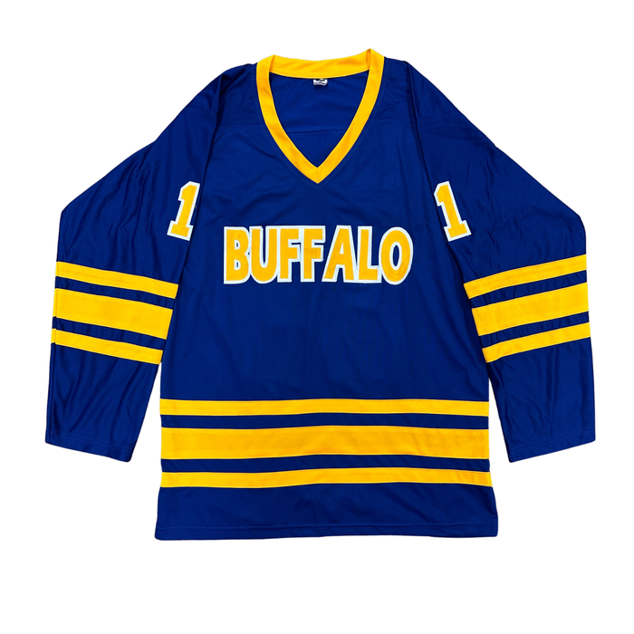 Gilbert Perreault Signed Pro-Style Blue Hockey Jersey