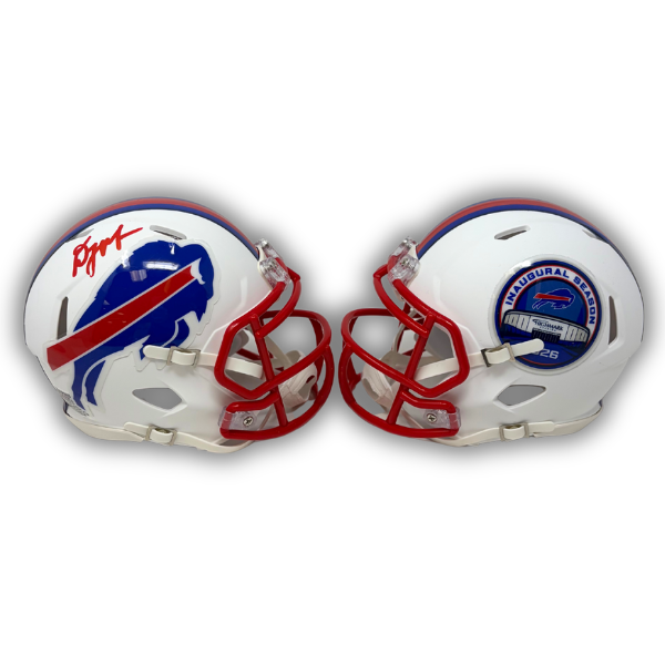 DJ Moore Signed TSE Exclusive Riddell Inaugural Buffalo Bills White Speed Mini Helmet
