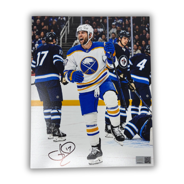 Jason Zucker Signed Holding Stick Celebrating Photo